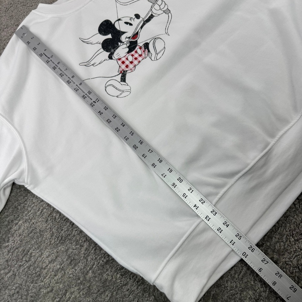 Disney Mickey‎ Mouse Cupid Cupid Graphic Sweatshirt White XL JT27331 Oversized - Picture 7 of 9